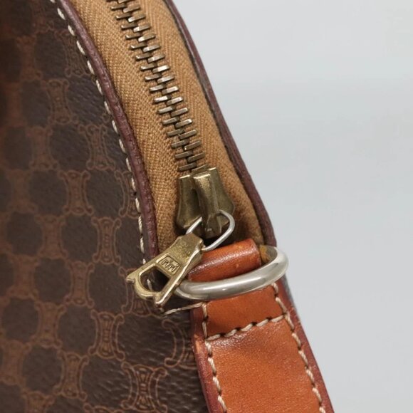 CELINE Macadam Canvas Hand Bag PVC Leather 2way Brown Gold - Picture 13 of 15